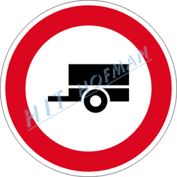 B33 - Zákaz vjezdu motorových vozidel s přívěsem