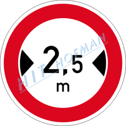 B15 - Zákaz vjezdu vozidel, jejichž šířka přesahuje vyznačenou mez