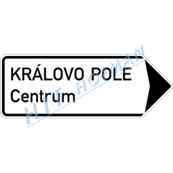 IS4d - Směrová tabule (s dvěma místními cíli)