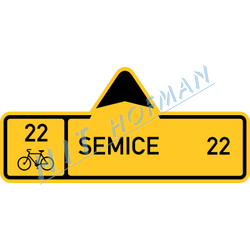 IS19a - Směrová tabule pro cyklisty (s jedním cílem)